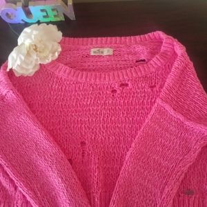 Pink crop top sweater